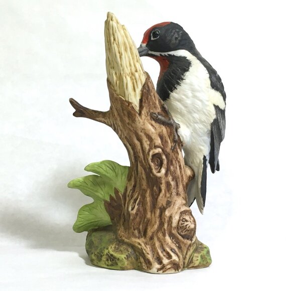 Andrea By Sadek Downy Woodpecker Porcelain with Removable Wooden Base  #9386 - Picture 13 of 14